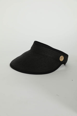 Straw Visor Black - Thun Black Straw Visor