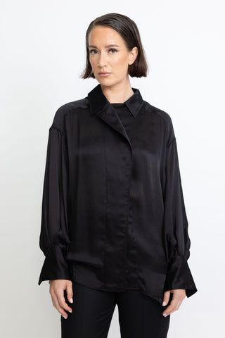 Lysekil Blouse -  Oversized blouse in black