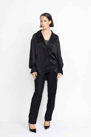 Lysekil Blouse -  Oversized blouse in black