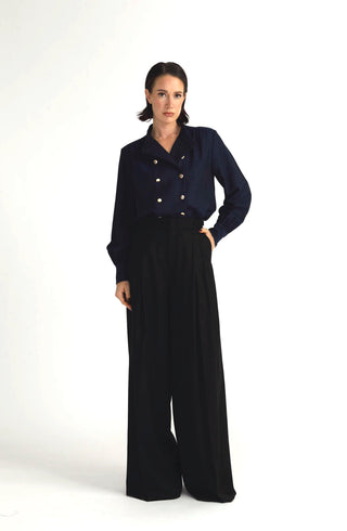 Trosa Blouse -  Cossack blouse in midnight blue