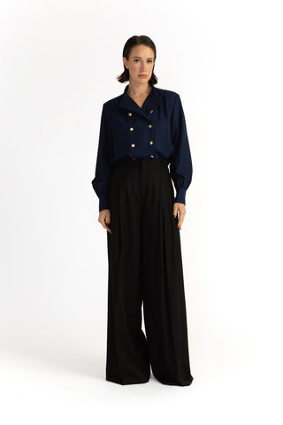 Trosa Blouse -  Cossack blouse in midnight blue