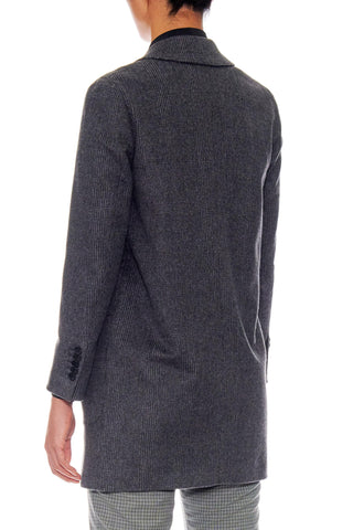 Saint-Etienne - Oversized wool jacket with patch pockets in dark grey