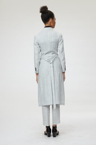 Palermo Coat - Double breasted long suit jacket in grey