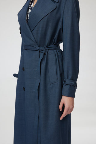 Andria Coat - Light trench  in navy twill