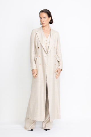 Agueda Limited Edition Coat - Midi-length coat in champagne