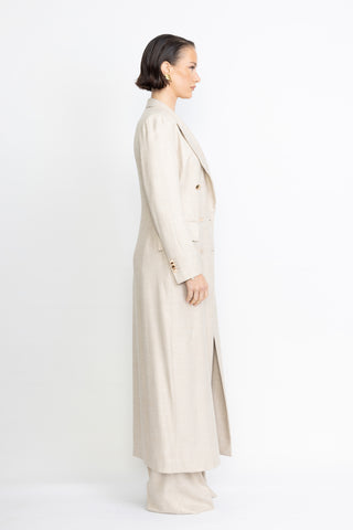 Agueda Limited Edition Coat - Midi-length coat in champagne