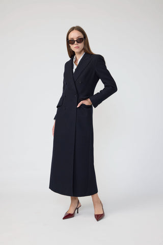 Agueda Coat - Midi-length coat in navy