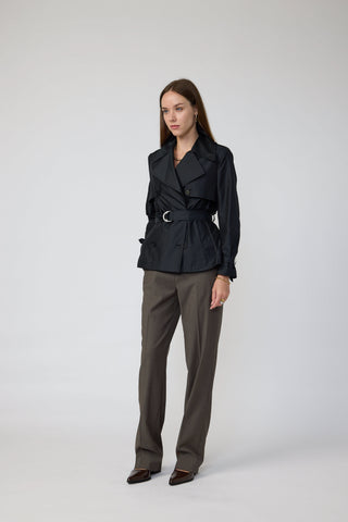 Perth Coat - Trench coat in black