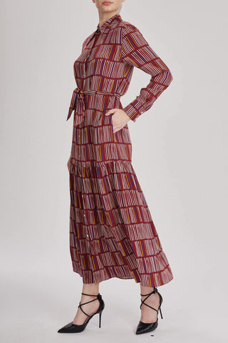 Cornwall Dress - Maxi shirt dress detailed with belt and side pockets