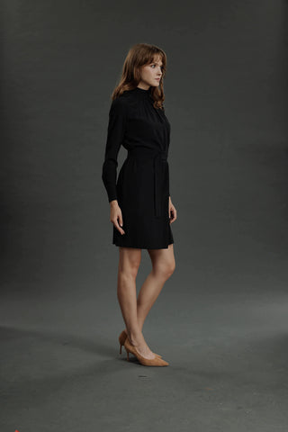 Tavira Dress - Shift dress in wool crepe