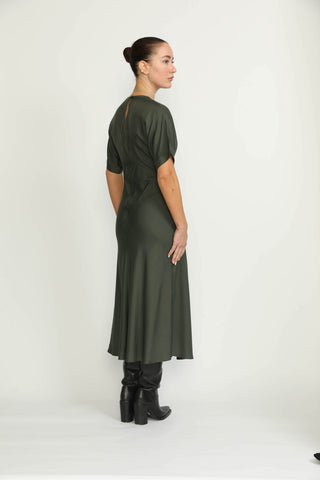 Bologna Dress - Bologna Forest Green A-line Flare Dress