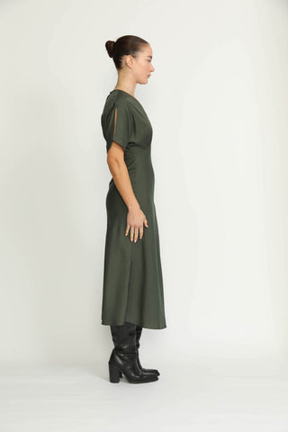 Bologna Dress - Bologna Forest Green A-line Flare Dress