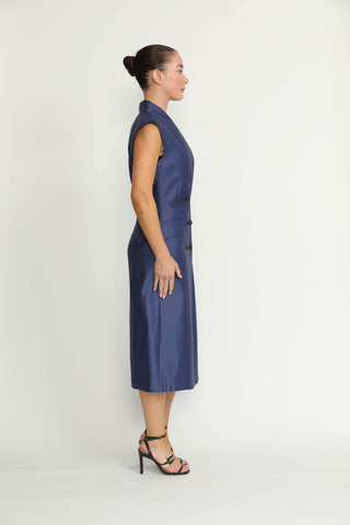 Lausanne Dress - Lausanne Tailored Navy Midi Dress