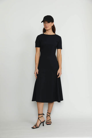 Meyrin Dress - Meyrin Navy Trumpet Summer Jersey Dress