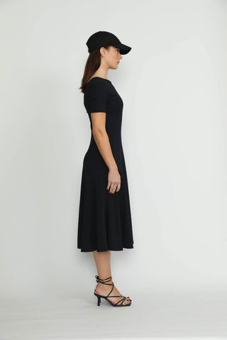 Meyrin Dress - Meyrin Navy Trumpet Summer Jersey Dress