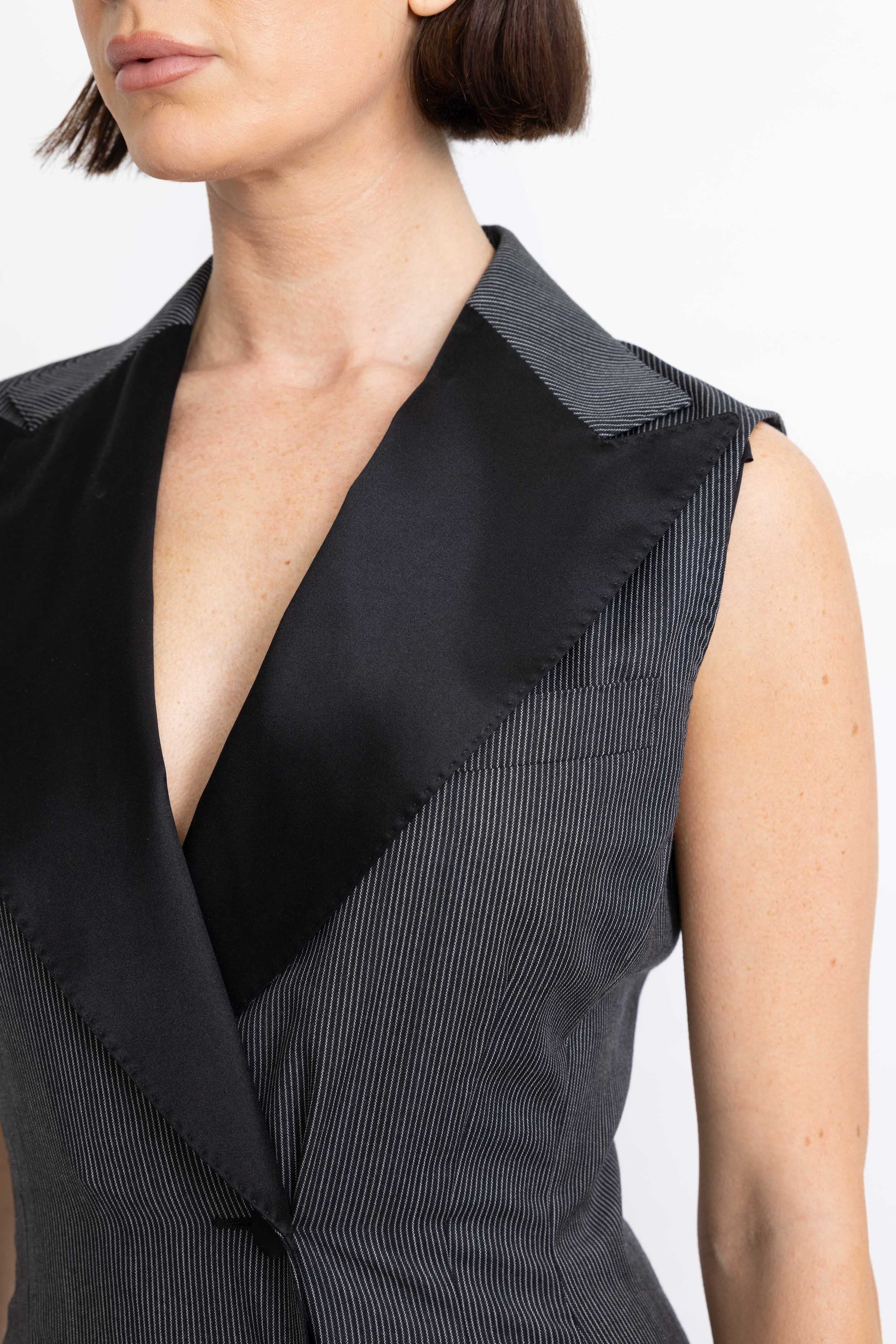 black pinstripe dress Caldas Limited Edition Dress