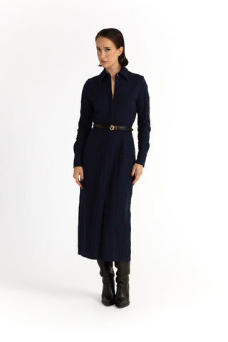 Arboga Shirt Dress - Midi shirt dress in navy blue