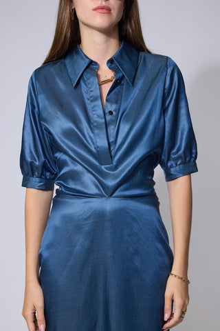 Rome Dress- Midi dress in teal blue