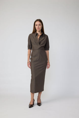 Rome Dress - Midi dress in brown