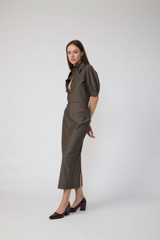 Rome Dress - Midi dress in brown