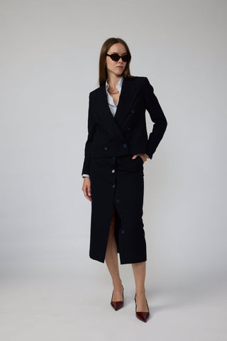 Oviedo Jacket - Double-breasted  jacket in navy