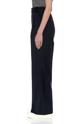 Almeria Trousers - Wide Leg, High Waisted Long Trousers in Black