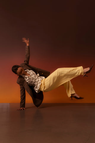 Siena Trouser - Wide leg trousers in ochre yellow