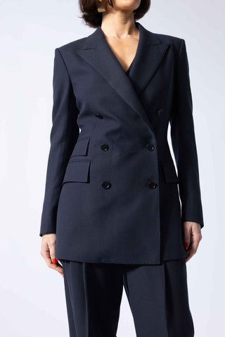 Amsterdam Jacket - Double-breasted fitted jacket in navy