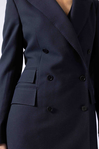 Amsterdam Jacket - Double-breasted fitted jacket in navy