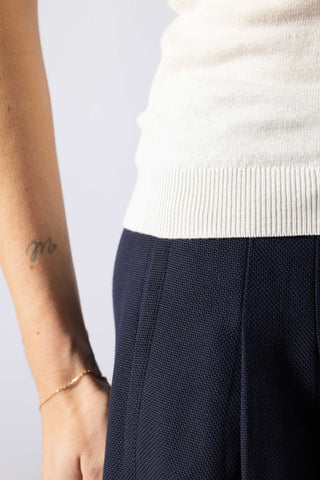 Rhodes Top - V-neck knit top in white