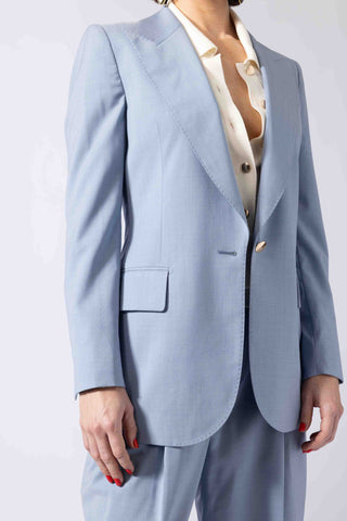 Amora Jacket - Single-breasted suit jacket in pale blue