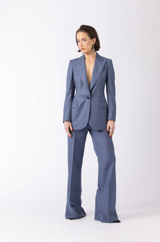 Amora Jacket - Single-breasted suit jacket in dusty blue