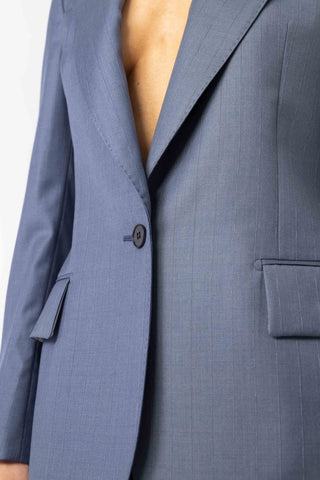 Amora Jacket - Single-breasted suit jacket in dusty blue