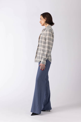 Bordeaux Trousers - Bootcut trousers in dusty blue