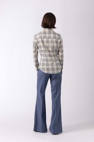 Bordeaux Trousers - Bootcut trousers in dusty blue