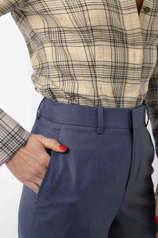 Bordeaux Trousers - Bootcut trousers in dusty blue