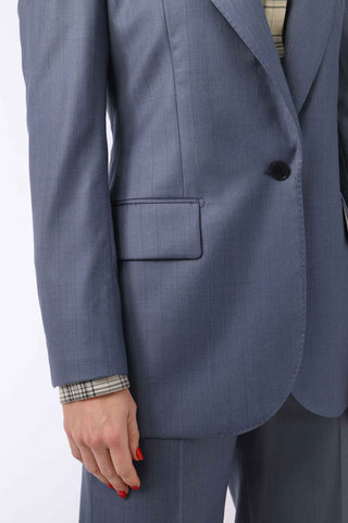 Amora Jacket - Single-breasted suit jacket in dusty blue