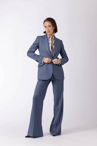 Amora Jacket - Single-breasted suit jacket in dusty blue