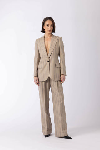 Amora jacket - Single-breasted suit jacket in sand