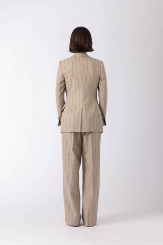 Bolsward Trousers - Straight leg pleated trousers in sand