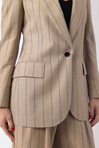 Amora jacket - Single-breasted suit jacket in sand