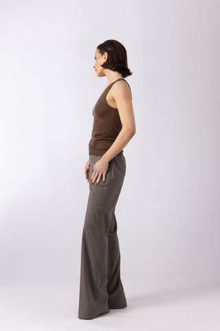Bordeaux Trousers - Bootcut trousers in brown