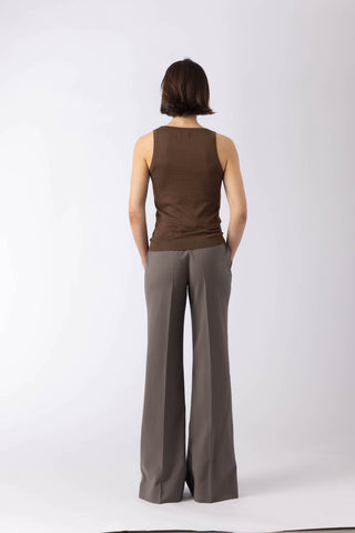 Bordeaux Trousers - Bootcut trousers in brown
