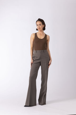 Bordeaux Trousers - Bootcut trousers in brown