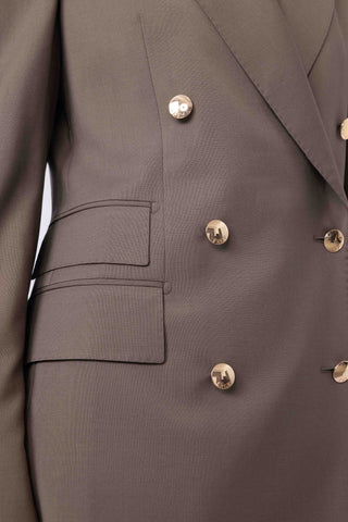 Amsterdam Jacket - Double-breasted fitted jacket in brown
