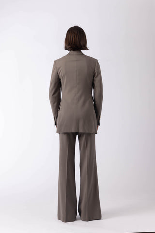 Amsterdam Jacket - Double-breasted fitted jacket in brown