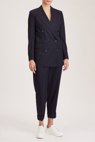 Bristol Jacket - Classic double breasted suit jacket in navy wool