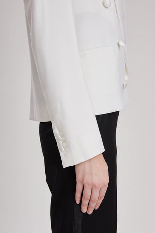 Oviedo Jacket- Limited Edition - Double breasted tuxedo jacket in white wool