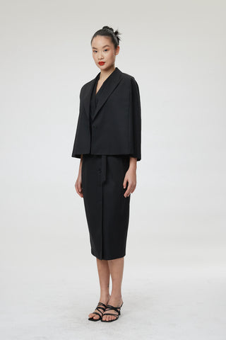 Sassari Jacket - Light summer cape in black