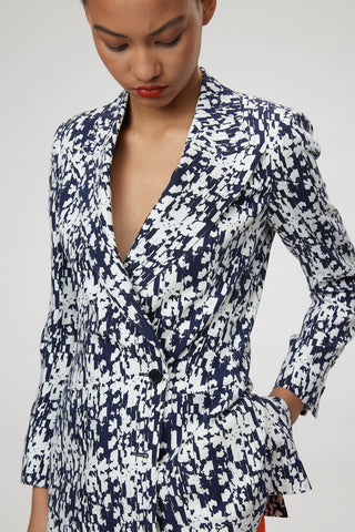 Alessandria Jacket - Classic double breasted  suit jacket in floral navy print